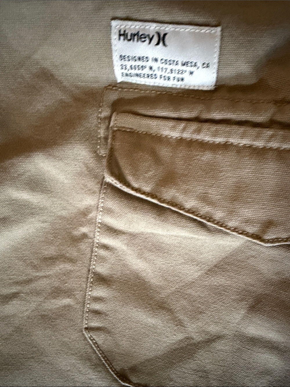 Hurley Beige Cargo Pants - Tan Utility Trousers - Picture 5 of 12